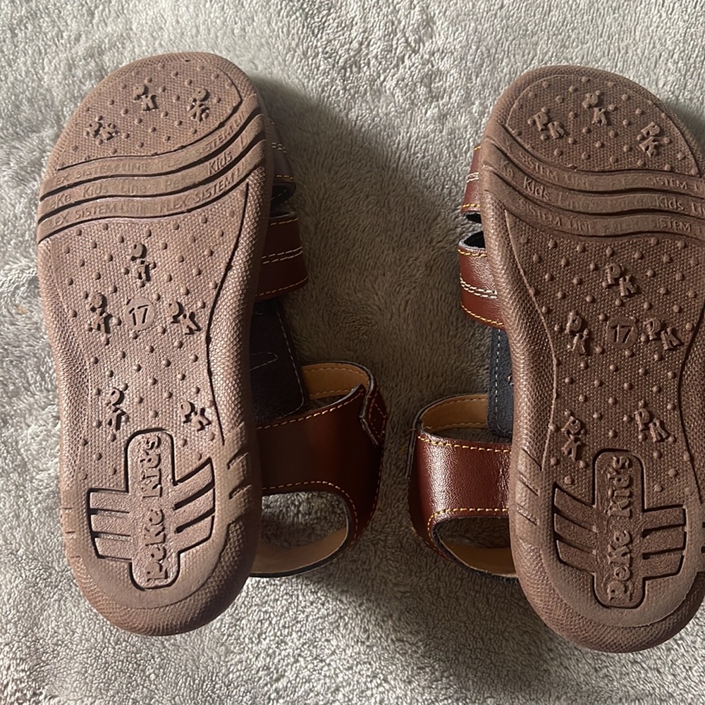 Toddler Sandal Huarache Boy Peke Kids 506 Brown Leather - Picture 2 of 7